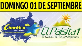 Resultados PAISITA y CHONTICO DIA del Domingo 1 de Septiembre de 2024 CHANCE 😱💰🚨🔥🍀 [upl. by Llehsem519]