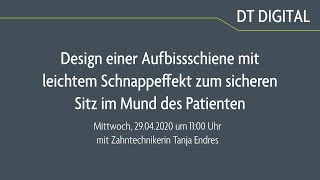 Design einer Aufbissschiene mit leichtem Schnappeffekt zum sicheren Sitz im Mund des Patienten [upl. by Sayre945]