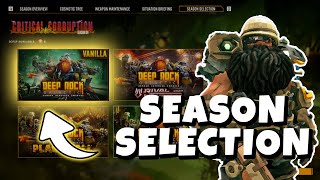 SEASON SELECTION DETAILS  Deep Rock Galactic [upl. by Aikyt]