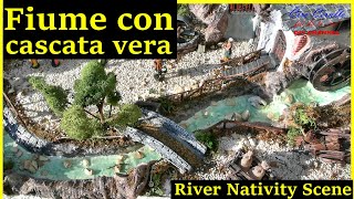 FIUME con CASCATA sul PRESEPE Turorial costruire fiume presepe The RIVER with real water in motion [upl. by Savanna]