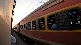 12179 LJNAF Intercity Express Meets 15270 Sabarmati  Muzaffarpur Jansadharan Express Near Amausi [upl. by Ydualc]