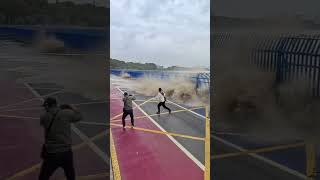 360degree photography of the surging tide at Zhutoujiaoba a famous tidewatching spot in Hangz [upl. by Bury]