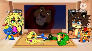 Crash Bandicoot y Sus Amigos Reaccionan a Los Reyes de Pasado Con Mufasa y Simba Gacha Club [upl. by Htir]