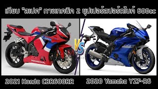 เปรียบเทียบ สเป็ก 2021 CBR600RR VS YZFR6 ใครแรง และเจ๋งกว่ากัน [upl. by Quintin372]