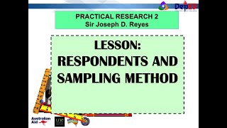 PRACTICAL RESEARCH 2  RESPONDENTS AND SAMPLING METHOD  TAGLISH [upl. by Myrilla]