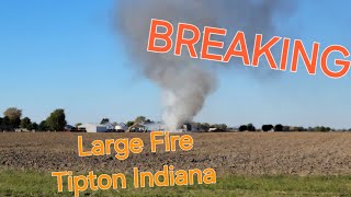 Large Barn Fire In Tipton Indiana Just South Of Kokomo Breaking News [upl. by Garett872]