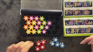 😴 ASMR  Colored IQ Star Puzzle  Clicky Whispering [upl. by Nylynnej]