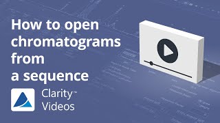 How to open chromatograms from a sequence [upl. by Attenehs16]