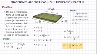 Fracciones Algebraicas  Multiplicación Parte II [upl. by Gaylord103]