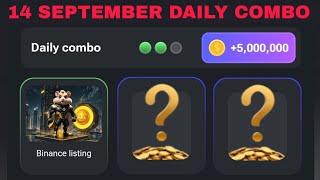 14 SEPTEMBER HAMSTER KOMBAT DAILY COMBO CARDS TODAY [upl. by Juan]