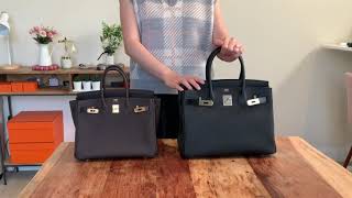 【爱马仕包包】Birkin 25 vs Birkin 30超详细对比！价格，配货，尺寸，容量，上身效果  爱马仕黑银  爱马仕乌木色  金扣党还是银扣党？ [upl. by Thorley]