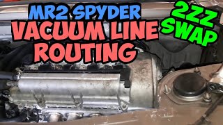 2zz mr2 spyder swap vacuum line routing [upl. by Azelea]