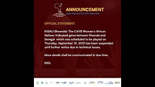 RWANDA VS SENEGAL  CAVB WOMENS AFRICA NATIONS CHAMPIONSHIP KIGALI 16092021 [upl. by Eanyl]