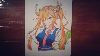 Drawing Tohru Kobayashi Dragon Maid Vẽ Tohru [upl. by Danzig]