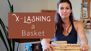 Beginner Basket Weaving Finishing a Basket Rim with XLashing [upl. by Ticknor]