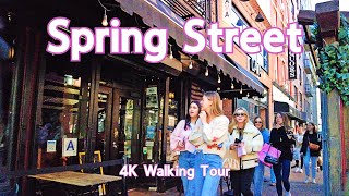 Spring Street in SOHO NYC  4K Walking Tour [upl. by Farrel]