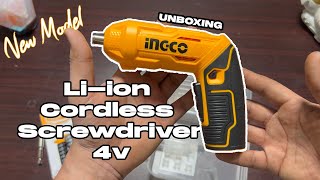 Ingco Liion Cordless Screwdriver 4v CSDLI0442  Unboxing  Mughaltools [upl. by Reider]