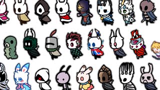 ALL Hollow Knight Custom Skins Showcase 110 Skins [upl. by Dnomaj]