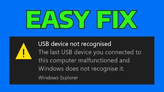 How To Fix The Last USB Device You Connected to This Computer Malfunctioned [upl. by Oigile]