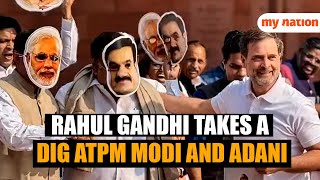 Congress MPs Protest in Parliament with Face Masks of PM Modi and Adani [upl. by Feil]