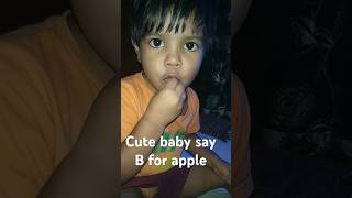 Cute baby girl 😋 😇🧐cute reaction 😍🥰 B for apple viral trending shorts [upl. by Heimer]