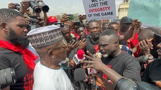 Alhaji Grusa sends strong wrning to GFA as police clashɛs protestors at save ghana football Demo [upl. by Sean]