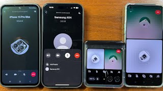 iPhone 15 PM vs Samsung A54  Razr 40U vs OnePlus 8T WhatsApp vs Instagram Outgoing amp Incoming Calls [upl. by Nevak]