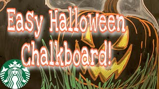 Easy Halloween chalkboard art 🎃 chalk demo [upl. by Aldis]