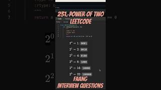 Leetcode 231  Power of Two [upl. by Belloir]