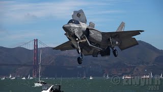 F35B Lightning Takes Flight Soaring Over Golden Gate for Fleet Week 2024 [upl. by Marian]