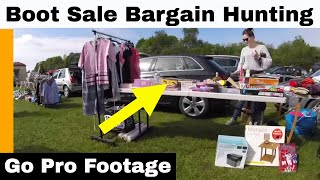 Car Boot Sale Bargain hunting  Go Pro footage  We filled the car [upl. by Olenta]