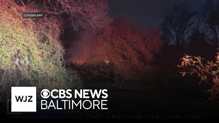 Firefighters extinguish brush fire near Druid Hill Park [upl. by Namrej]