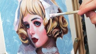 ACRYLIC PAINTING TUTORIAL  Arteza Acrylic Paints Review [upl. by Nyllij]