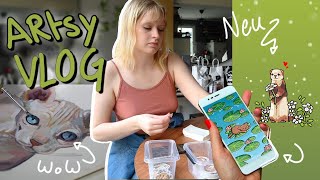 Neue Kunst Sticker und Prints 🐁🐴 und eine menge Probleme 🙄  Entspannter November Art Vlog [upl. by Ardnuaek]