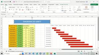 Cómo crear un DIAGRAMA de GANTT en Excel  Cronograma usando los gráficos [upl. by Merill888]