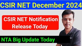 CSIR NET December Notification 2024  CSIR NET 2025 Notification  CSIR NET December 2024 Exam Date [upl. by Ideih]