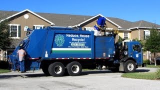 RARE  Ft Myers Heil MultiPack Recycling Truck in action 112312 [upl. by Olds]