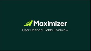 User Defined Fields Overview [upl. by Afirahs]