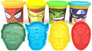 Play Doh Marvel Avengers with Iron Man Hulk Captain America Molds and Surprise Toys [upl. by Baumbaugh]