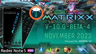 Matrixx 100 beta 4 di Redmi Note 5 Pro  Install dan Review Custom Rom android 14  Whyred [upl. by Halilad]