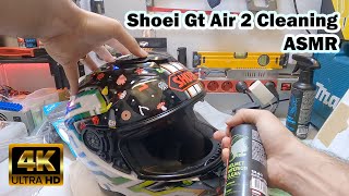 Shoei Gt Air 2 Cleaning amp TUYU Customized CNC Aluminium Helmet Chin Mount  ASMR  4K [upl. by Adnama557]