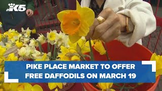 Pike Place Market to offer free daffodils to celebrate first day of spring [upl. by Murielle672]