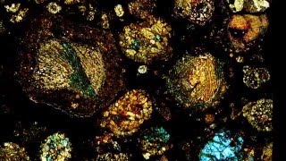 Microscopic views of thin sections of meteorite [upl. by Inajna]