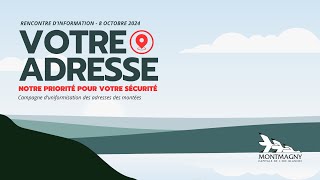 Campagne duniformisation des adresses des montées privées à Montmagny  Rencontre dinformation [upl. by Cohdwell39]