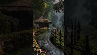 Heavy rain at the Thatched Hut without Thunder all Night Long insomniarelief [upl. by Heddy]