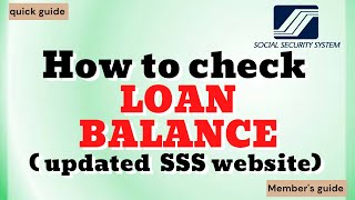 SSS Paano malaman ang loan balance  UPDATED New SSS portal dashboard [upl. by Relyks]