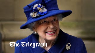 Queen uses walking stick ‘for comfort’ as she attends Westminster Abbey service [upl. by Berky]