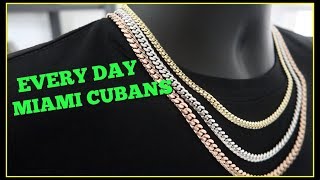 EVERYDAY Miami Cuban link chain SIZES [upl. by Zeke]