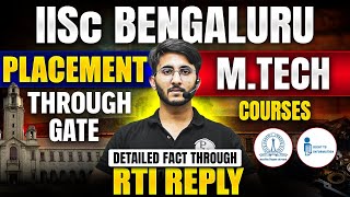 IISc Bengaluru Placement of MTech Through GATE  RTI Official Reply [upl. by Cully]