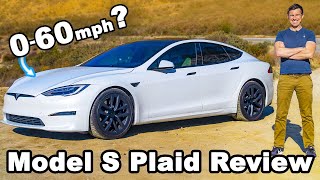 Tesla Model S Plaid review  what will it do 060mph [upl. by Eevets]